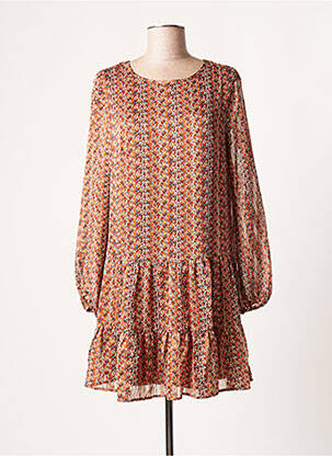 Robe courte manches longues manches longues marron MOLLY BRACKEN femme