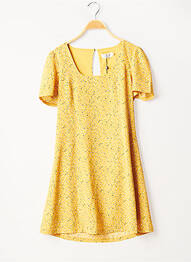 Robe courte coupe évasée manches courtes jaune MOLLY BRACKEN femme