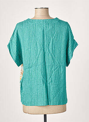Blouse imprimé fleurs manches courtes bleu GEISHA femme