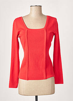 Pull coupe cintrée manches longues rouge SO SWEET femme
