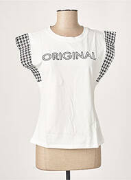 Top tissage jersey manches courtes blanc J&H FASHION femme