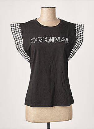 Top stretch manches courtes noir J&H FASHION femme