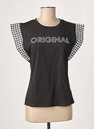 Top tissage jersey manches courtes noir J&H FASHION femme