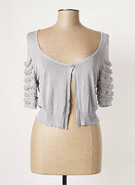 Gilet manches courtes finition bords-côtes gris AQUAJEANS femme