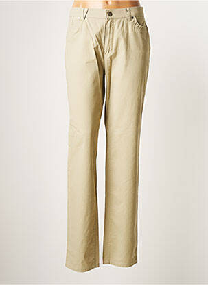 Pantalon droit stretch taille normale beige BRUNO SAINT HILAIRE femme