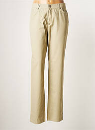 Pantalon droit stretch taille normale beige BRUNO SAINT HILAIRE femme