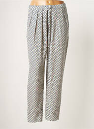 Pantalon droit tissage popeline taille normale bleu MOLLY BRACKEN femme