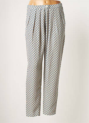 Pantalon droit tissage popeline taille normale bleu MOLLY BRACKEN femme