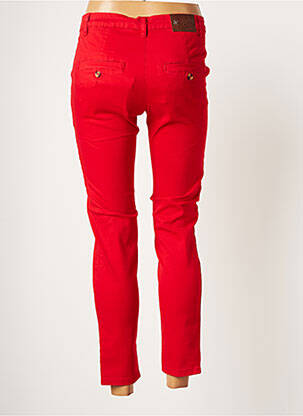 Pantalon chino fermeture zippée sous rabat boutonné taille normale rouge CHATTAWAK femme