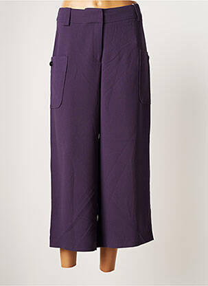 Pantalon 7/8 fermeture zippée sous rabat avec crochet taille normale violet ESPRIT femme