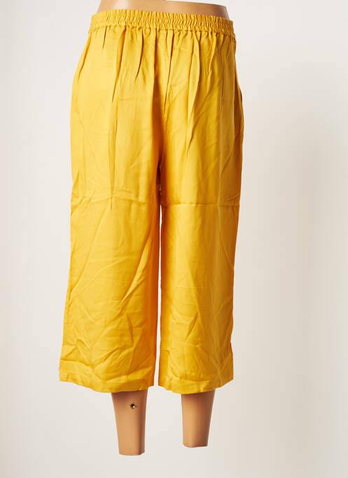 Pantacourt taille élastique jaune JULIE GUERLANDE femme