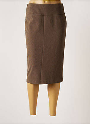 Jupe mi-longue stretch vert LUCIA femme