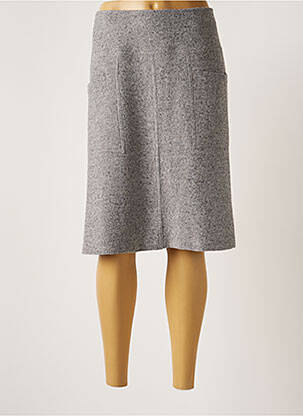 Jupe mi-longue fermeture zip latéral gris MARIA BELLENTANI femme