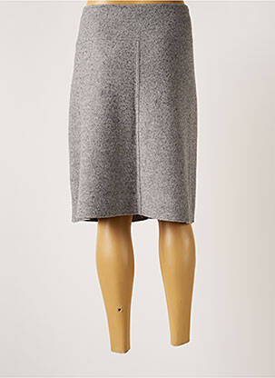 Jupe mi-longue fermeture zip latéral gris MARIA BELLENTANI femme