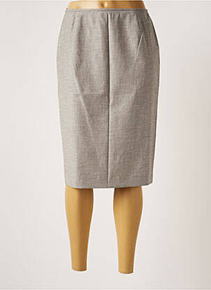 Jupe mi-longue taille à pinces gris BASLER femme