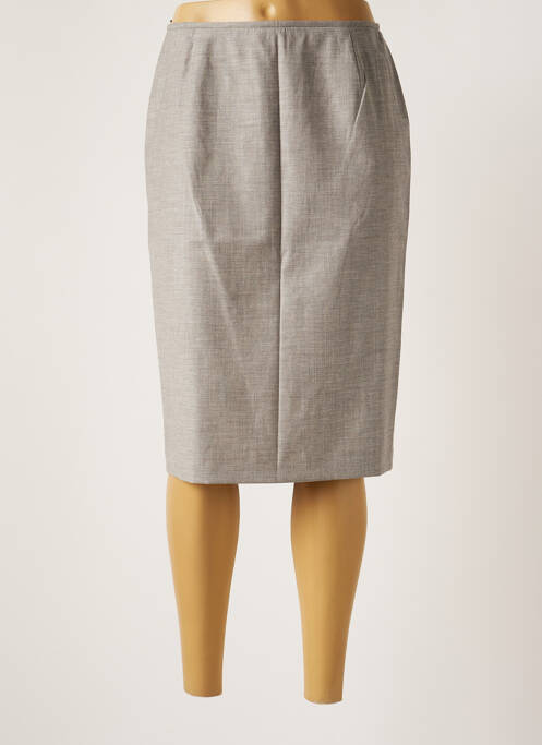 Jupe mi-longue taille à pinces gris BASLER femme