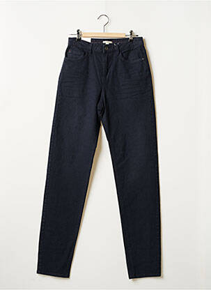Jeans coupe droite broderie rivets taille haute bleu ESPRIT femme