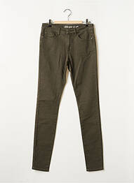 Pantalon slim broderie rivets taille normale vert GEISHA femme