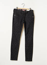 Jeans coupe slim broderie rivets taille basse noir STREET ONE femme