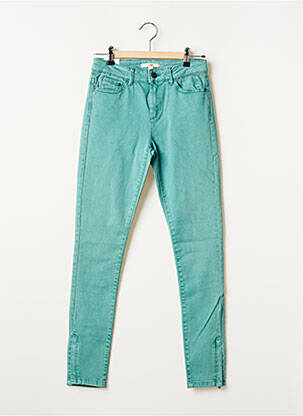 Jeans coupe slim broderie rivets taille basse vert ESPRIT femme
