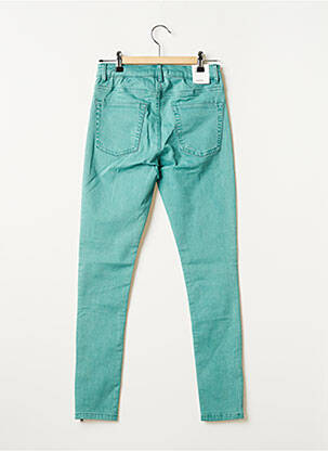 Jeans coupe slim broderie rivets taille basse vert ESPRIT femme