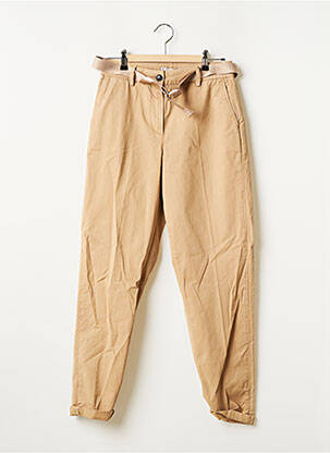 Pantalon chino fermeture zippée sous rabat boutonné taille haute beige TOMMY HILFIGER femme