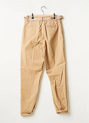 Pantalon chino fermeture zippée sous rabat boutonné taille haute beige TOMMY HILFIGER femme