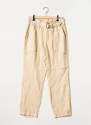 Pantalon 7/8 taille élastique taille normale beige STREET ONE femme