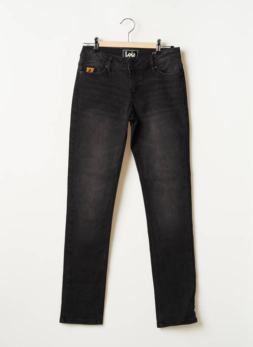 Jeans coupe slim broderie rivets taille basse noir LOIS femme
