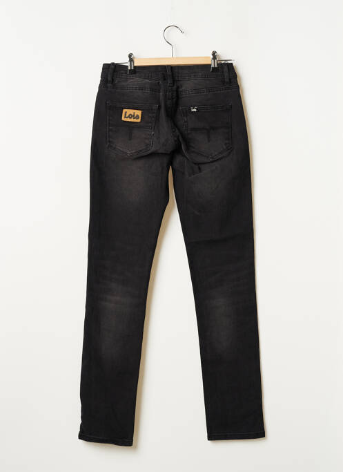 Jeans coupe slim broderie rivets taille basse noir LOIS femme