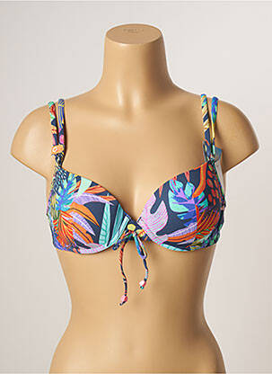 Haut de maillot de bain stretch haut soutien-gorge moulé bleu CHERRY BEACH femme
