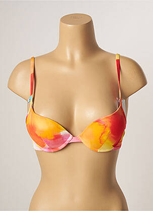 Haut de maillot de bain stretch haut soutien-gorge push-up orange CHERRY BEACH femme
