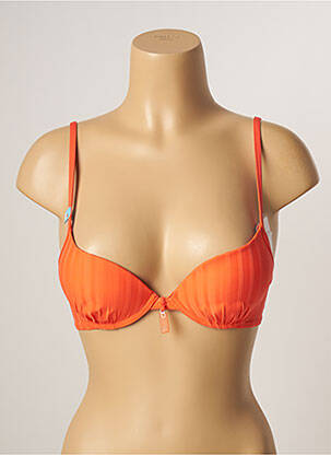 Haut de maillot de bain stretch haut soutien-gorge push-up orange CHERRY BEACH femme