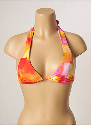 Haut de maillot de bain stretch haut triangles orange CHERRY BEACH femme
