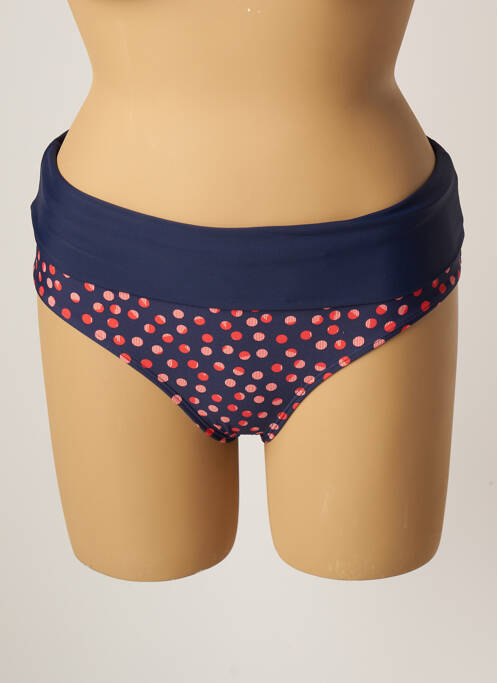Bas de maillot de bain effet matière satinée culotte bleu BESTFORM femme