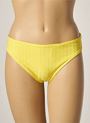 Bas de maillot de bain effet matière satinée culotte jaune CHERRY BEACH femme