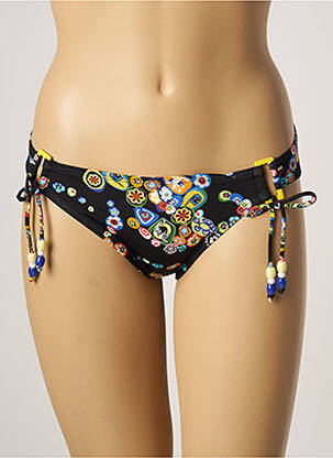 Bas de maillot de bain imprimé fantaisie culotte noir CHERRY BEACH femme