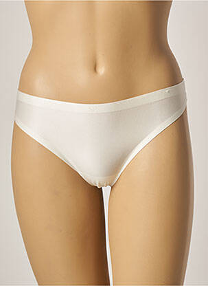 Tanga effet matière satinée beige SIMONE PERELE femme