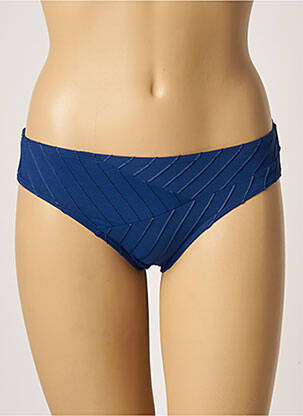 Bas de maillot de bain tissage texturé culotte bleu LOU femme