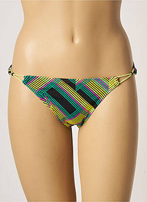 Bas de maillot de bain effet matière satinée bikini vert CHERRY BEACH femme