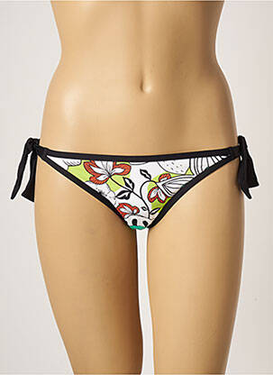 Bas de maillot de bain imprimé fleurs bikini blanc CHERRY BEACH femme