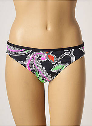 Bas de maillot de bain effet matière satinée culotte noir CHERRY BEACH femme