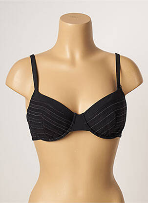Haut de maillot de bain stretch haut soutien-gorge moulé noir LOU femme