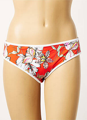 Bas de maillot de bain imprimé fleurs culotte orange FREYA femme