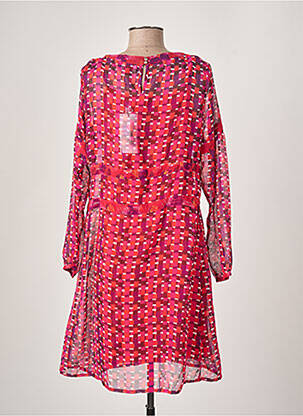 Robe mi-longue imprimé fantaisie manches longues rose LA FIANCEE DU MEKONG femme