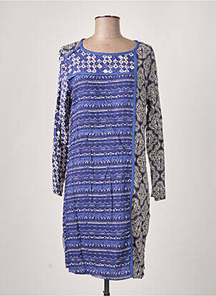 Robe courte manches longues manches longues bleu LA FIANCEE DU MEKONG femme