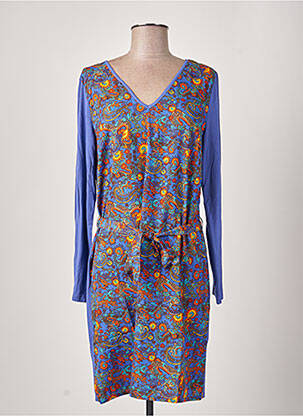 Robe mi-longue imprimé fantaisie manches longues violet LA FIANCEE DU MEKONG femme