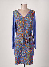 Robe mi-longue imprimé fantaisie manches longues violet LA FIANCEE DU MEKONG femme