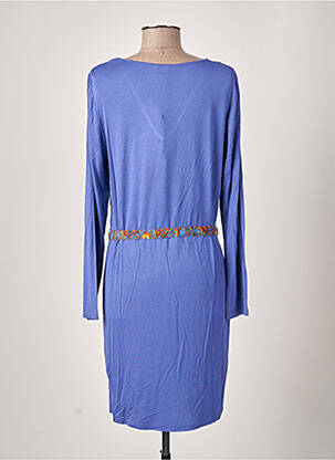 Robe mi-longue imprimé fantaisie manches longues violet LA FIANCEE DU MEKONG femme