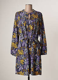 Robe mi-longue manches longues manches longues violet BLANCHEPORTE femme